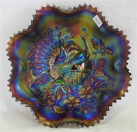 Peacocks ruffled bowl w/ribbed back - purple