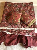 Burgundy Floral Comforter Set