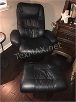 Reclining, Swiveling Chair & Ottoman