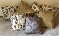 Embroidered Throw Pillow Lot