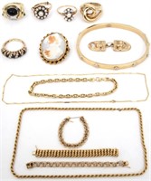 14 Pieces of Gold Estate Jewelry