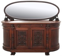 Carved Mahogany Mirrored Sideboard