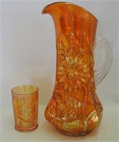 Dandelion tankard water pitcher & 1 tumbler