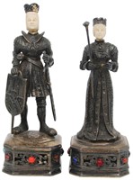 Pair of German Sterling Silver Figures