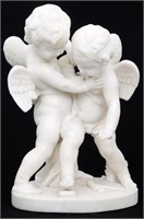 After Falconet Alabaster Sculpture "Deux Amours"