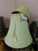 Lamp shades: 2 pleated, 13" - taupe, 8 1/4" -