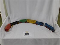 Six piece wooden toy train: Strombecker lines -