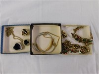 Coro necklace, bracelet, earrings - ring,