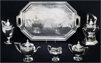 6 Piece Sterling Silver Tea Set With Tray
