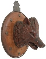 Black Forest Carved Boar Head