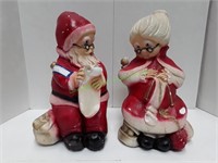 Vintage Plaster Santa & Mrs. Claus