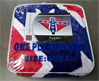 One Ply Queen Rebel Flag Plush Blanket