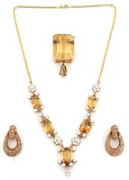 14K Gold And Citrine Estate Jewelry