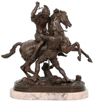 Louis Moris Bronze Battle Scene Sculpture