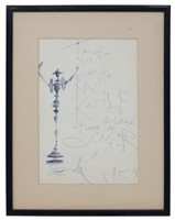 Salvador Dali Ink on Paper "Don Quixote"