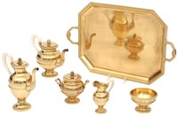5 Piece French Sterling Tea Set With Tray