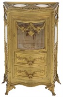 Miniature Gilt Bronze Curio Jewelry Cabinet