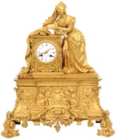 French Bronze "Queen Victoria" Mantle Clock