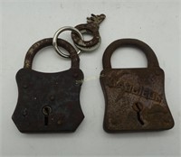 Pair Of Vintage Padlocks Locks Yale & Napoleon