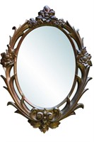 Lovely Oval Floral Gold Mirror 32" x 47"