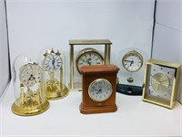 flat of 6 assorted clocks