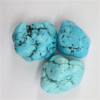(3) Raw Turquoise NUGGETS 1/2" to 3/4" diam