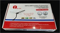 VHF & UHF Combo TV Antenna + J Pole Mount Kit.