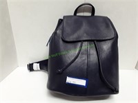 Blue Leather Backpack Purse