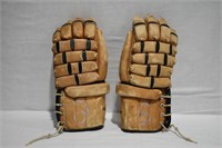Vintage Leather Hockey Gloves
