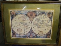 Old World style modern map of the world