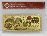 24kt Gold Plated USD $100 Fantasy Note