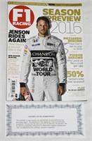 Jensen Button F1 Race Car Driver Signed Mag. COA