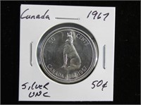 1967 CAD Centennial Silver .50c Coin Uncirculated