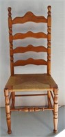 Antique Ladder Back With Rush Seat