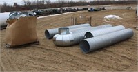 (6) 18" Spiral Pipes & Fittings, Approx 6ft-10ft