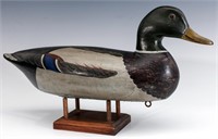 A NICE MALLARD DRAKE DECOY MARKED PERDEW