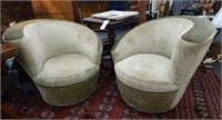 Pair of Modern Deco Swivel Chairs