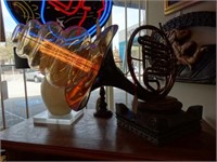 Contemporary French Horn Table Lamp