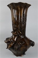 Large Art Noveau Bronze Vase