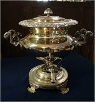 Victorian Footed Silver Plated Tea Urn ca. 1880