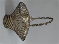 Japanese Silver Woven Ikebana Basket