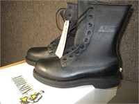 ADDISON BLACK SAFETY 8" LACE-UP BOOTS (6.5)