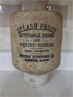 Stoneware Splash Proof Buttermilk & Poultry Fount.