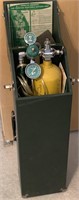 Oxygen tank in wooden box