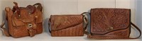 3pc Handmade Leather/ Alligator Purses