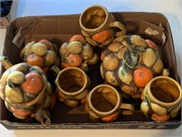 Ceramic canisters, tea set