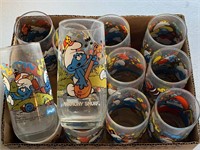 11pc Smurfs Glasses From 1983, Smurfs Mug