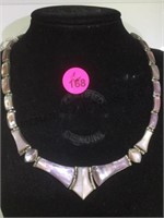 STERLING NECKLACE W/ SHELL INLAY
