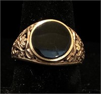 10K Yellow Gold Filigree Ring w/Onyx