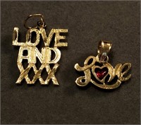 Two 14K Yellow Gold Charms